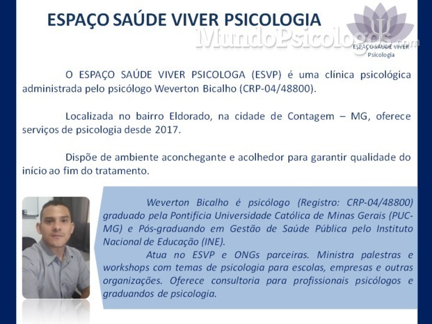Psicólogo Weverton Bicalho