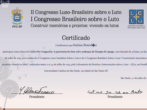 I CONGRESSO BRASILEIRO LUTO 